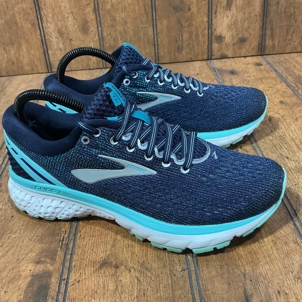 Brooks Ghost 11 Women's Running Shoes Size 7.5 B Medium Navy Teal 1202771B493